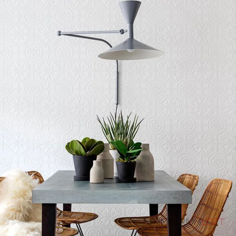 Настенный светильник Duo Play Grey с проводом и гибким механизмом от Vinsa