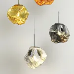 Подвесной светильник Ice Light D15 Black с природной фактурой от VINSA