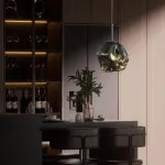 Подвесной светильник Ice Light D15 Black с природной фактурой от VINSA