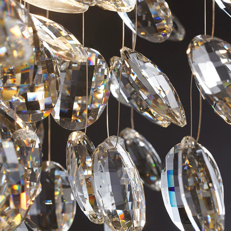 Подвесная люстра JASNA D80 с золотыми ветвями и стеклянными листьями от ImperiumLoft