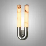 Настенный светильник Sleek Grip B Nickel с мраморными плафонами от Vinsa