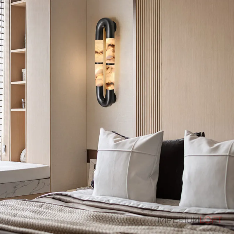 Настенный светильник Sleek Grip A с мраморными плафонами от Vinsa