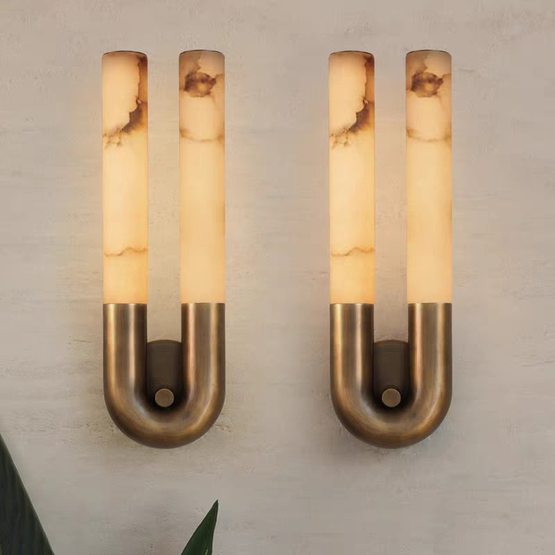 Настенный светильник Sleek Grip B Copper с мраморными плафонами от Vinsa Настенный светильник Sleek Grip B Copper с мраморными плафонами от Vinsa