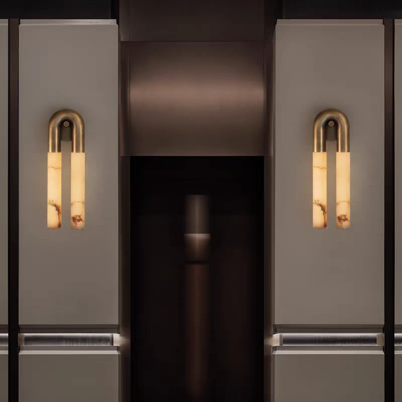 Настенный светильник Sleek Grip B Copper с мраморными плафонами от Vinsa Настенный светильник Sleek Grip B Copper с мраморными плафонами от Vinsa