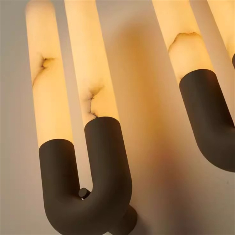 Настенный светильник Sleek Grip B Nickel с мраморными плафонами от Vinsa