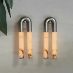 Настенный светильник Sleek Grip B Nickel с мраморными плафонами от Vinsa