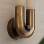 Настенный светильник Sleek Grip B Copper с мраморными плафонами от Vinsa