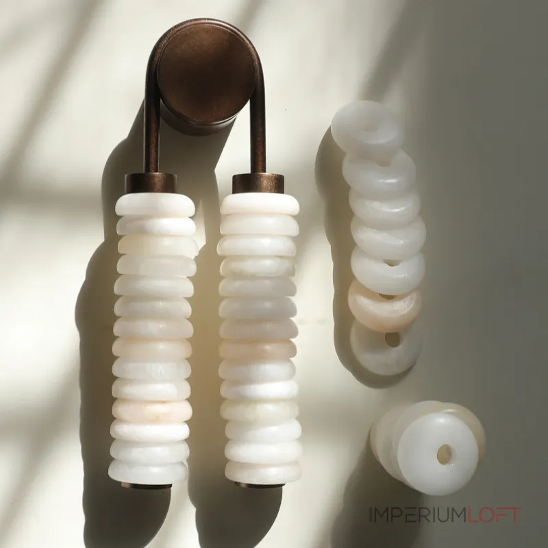 Настенный светильник Duo Glow ручной работы с мраморными плафонами от Vinsa Настенный светильник Duo Glow ручной работы с мраморными плафонами от Vinsa