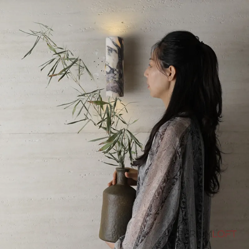 Настенный светильник Marble Fix A с плафоном из мрамора от Vinsa Настенный светильник Marble Fix A с плафоном из мрамора от Vinsa