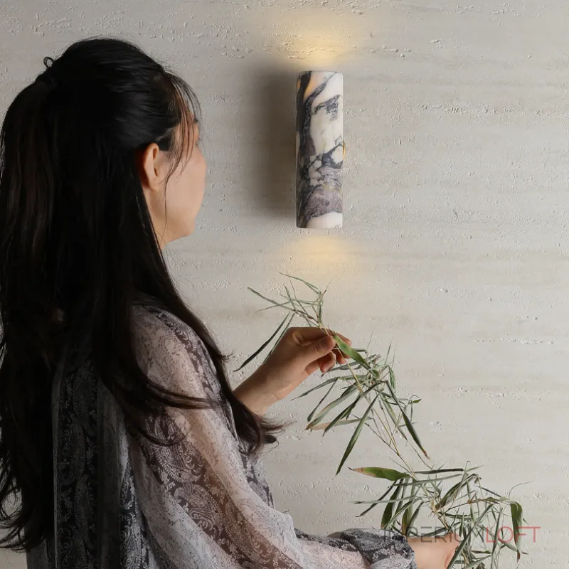 Настенный светильник Marble Fix A с плафоном из мрамора от Vinsa Настенный светильник Marble Fix A с плафоном из мрамора от Vinsa