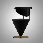 Интерьерное поворотное кресло ConeTwist B из вельвета оригинальной формы от LaLume