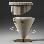 Интерьерное поворотное кресло ConeTwist A из вельвета оригинальной формы от LaLume