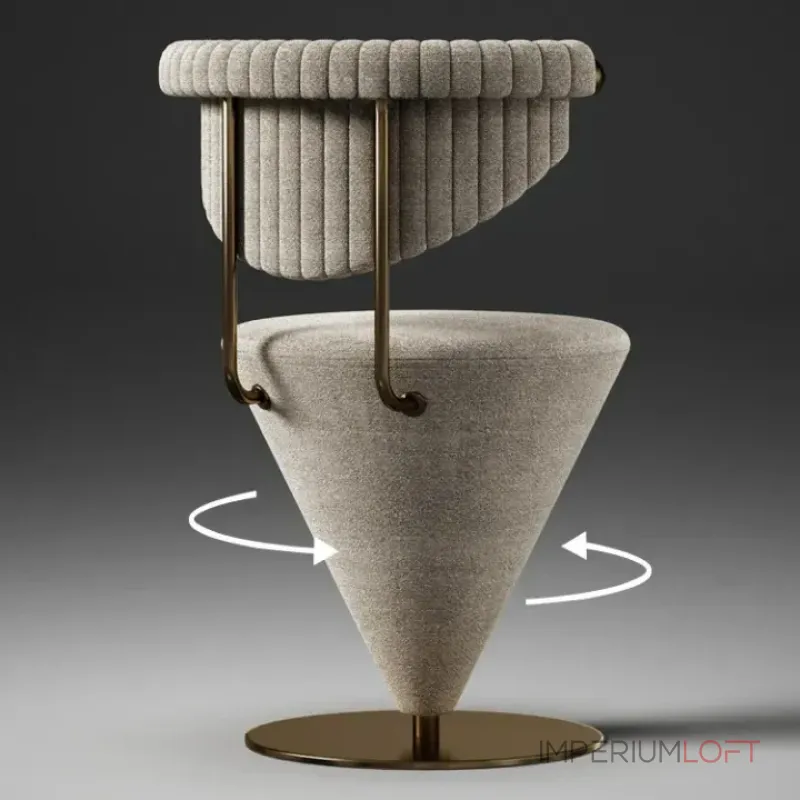 Интерьерное поворотное кресло ConeTwist A из вельвета оригинальной формы от LaLume