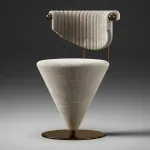 Интерьерное поворотное кресло ConeTwist A из вельвета оригинальной формы от LaLume