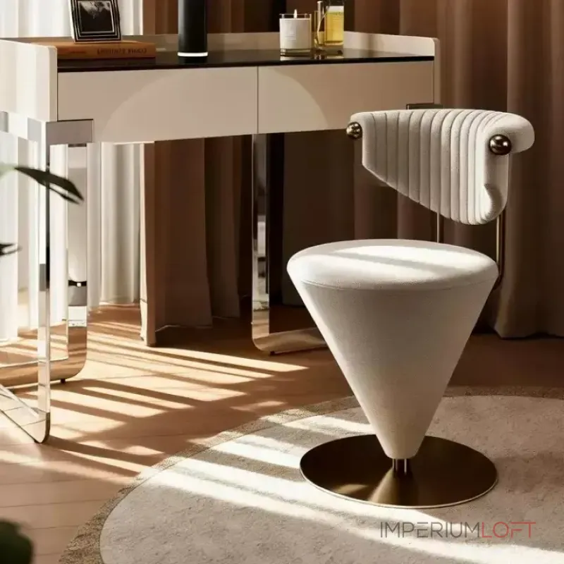 Интерьерное поворотное кресло ConeTwist A из вельвета оригинальной формы от LaLume