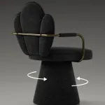 Интерьерное кресло Yulu Leaf B из вельвета с оригинальной спинкой от LaLume