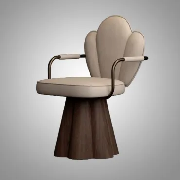 Интерьерное поворотное кожаное кресло Yulu Shell Интерьерное поворотное кожаное кресло Yulu Shell