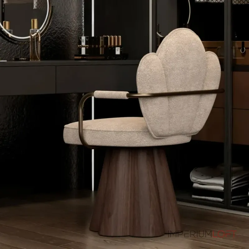 Интерьерное кресло Yulu Shell из вельвета с оригинальной спинкой от LaLume