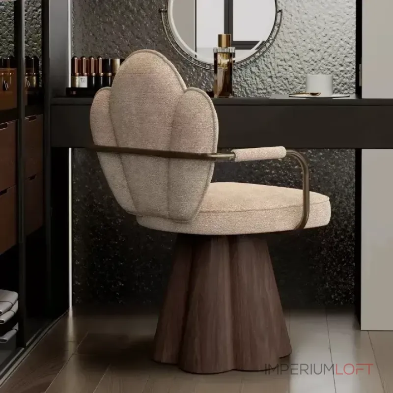 Интерьерное кресло Yulu Shell из вельвета с оригинальной спинкой от LaLume