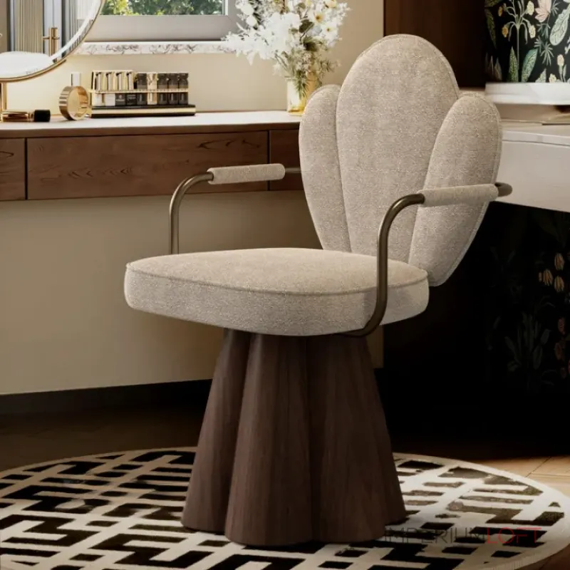 Интерьерное кресло Yulu Shell из вельвета с оригинальной спинкой от LaLume