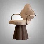 Интерьерное кресло Yulu Flower из вельвета с оригинальной спинкой от LaLume