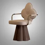 Интерьерное поворотное кресло Yulu Flower из кожи от LaLume