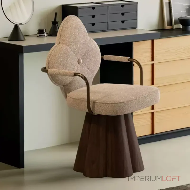 Интерьерное кресло Yulu Flower из вельвета с оригинальной спинкой от LaLume Интерьерное кресло Yulu Flower из вельвета с оригинальной спинкой от LaLume