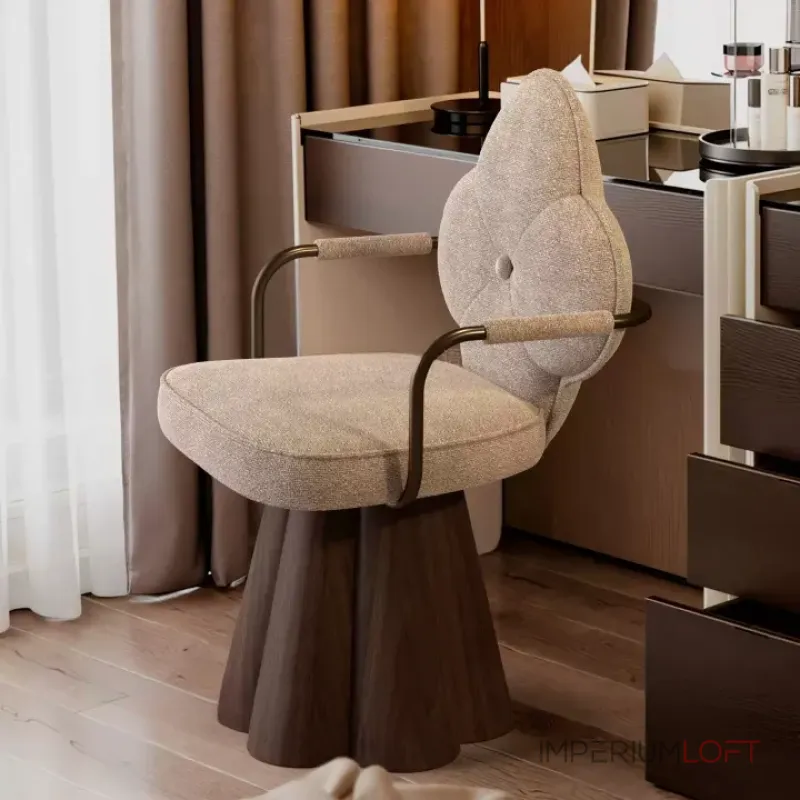 Интерьерное кресло Yulu Flower из вельвета с оригинальной спинкой от LaLume Интерьерное кресло Yulu Flower из вельвета с оригинальной спинкой от LaLume