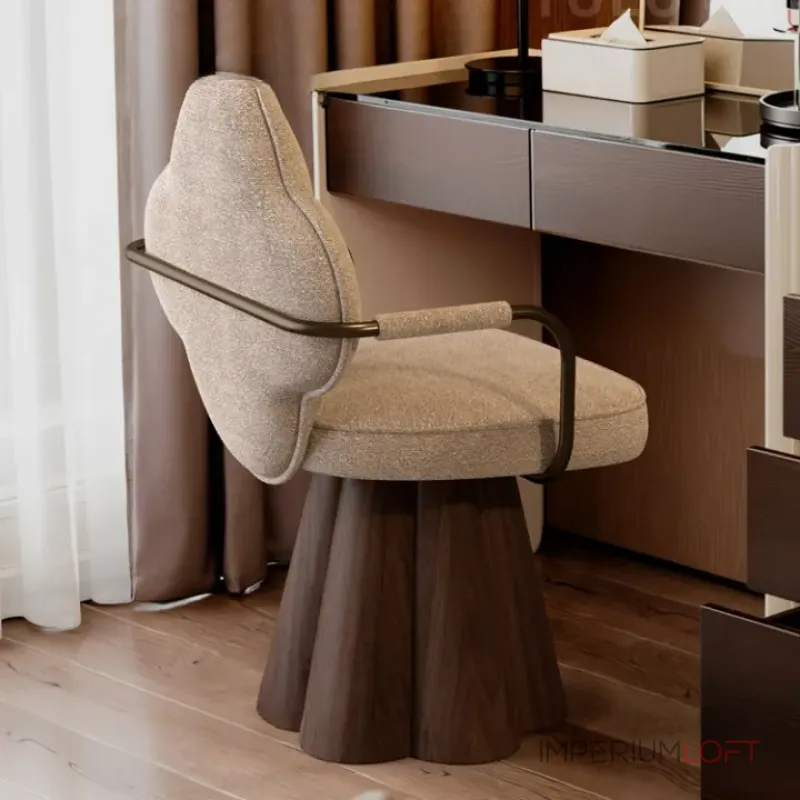 Интерьерное кресло Yulu Flower из вельвета с оригинальной спинкой от LaLume Интерьерное кресло Yulu Flower из вельвета с оригинальной спинкой от LaLume