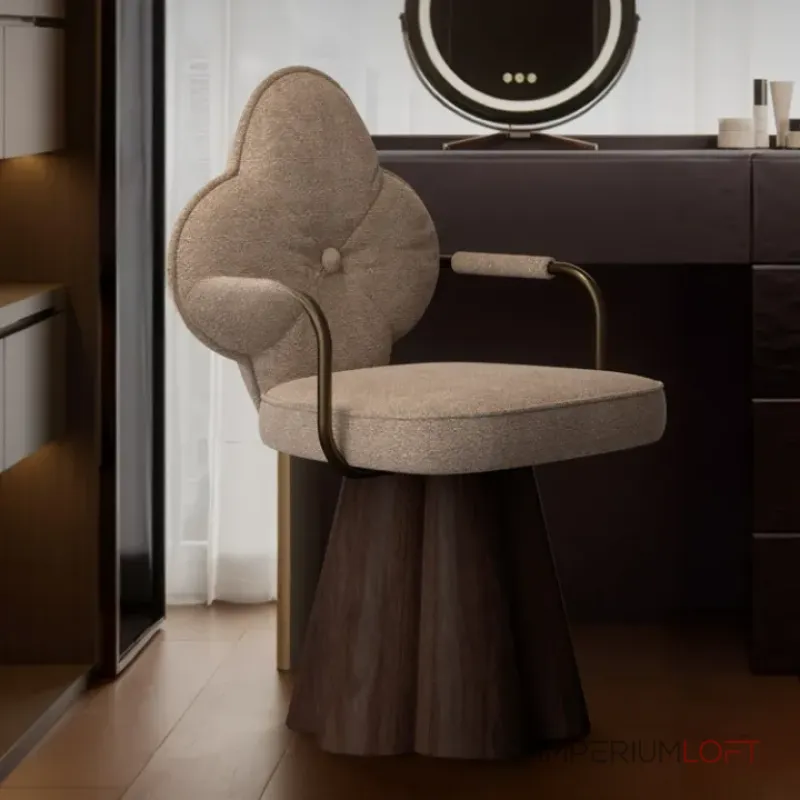 Интерьерное кресло Yulu Flower из вельвета с оригинальной спинкой от LaLume Интерьерное кресло Yulu Flower из вельвета с оригинальной спинкой от LaLume