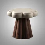 Интерьерный табурет Yulu Petal B из кожи от LaLume