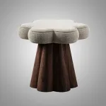 Интерьерный поворотный табурет Yulu Petal A из велюра от LaLume