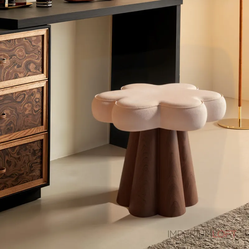 Интерьерный поворотный табурет Yulu Petal A из велюра от LaLume Интерьерный поворотный табурет Yulu Petal A из велюра от LaLume