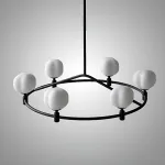 Люстра на штанге Ring Cotton Black со стеклянными плафонами от Vinsa