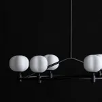 Люстра на штанге Ring Cotton Black со стеклянными плафонами от Vinsa