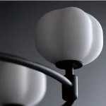 Люстра на штанге Ring Cotton Black со стеклянными плафонами от Vinsa