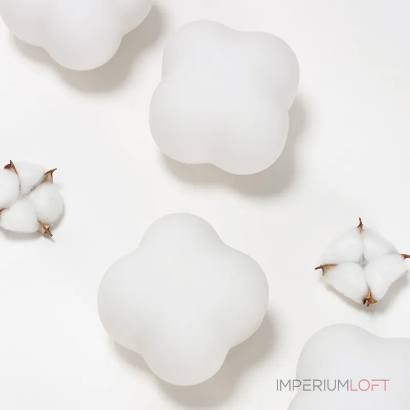 Люстра на штанге Ring Cotton GOLD со стеклянными плафонами от Vinsa