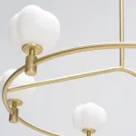 Люстра на штанге Ring Cotton GOLD со стеклянными плафонами от Vinsa