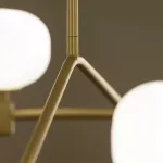 Люстра на штанге Ring Cotton GOLD со стеклянными плафонами от Vinsa