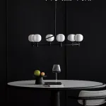 Люстра на штанге Ring Cotton Black со стеклянными плафонами от Vinsa