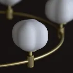 Люстра на штанге Ring Cotton GOLD со стеклянными плафонами от Vinsa