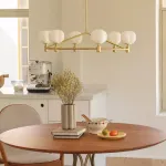 Люстра на штанге Ring Cotton GOLD со стеклянными плафонами от Vinsa