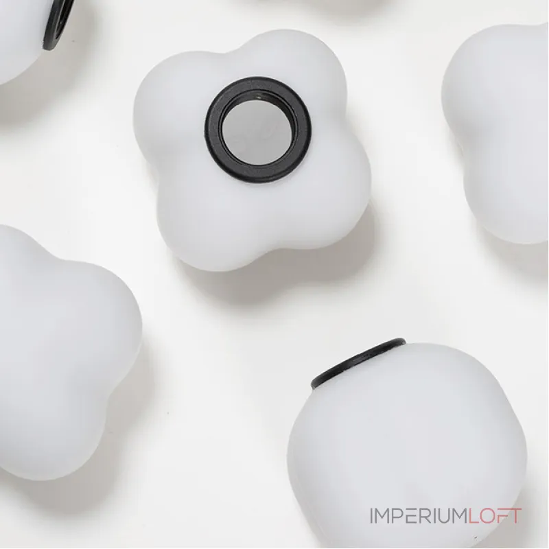 Люстра на штанге Ring Cotton Black со стеклянными плафонами от Vinsa Люстра на штанге Ring Cotton Black со стеклянными плафонами от Vinsa