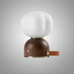 Портативная настольная лампа Mini Cotton Brown со стеклянным плафоном от Vinsa