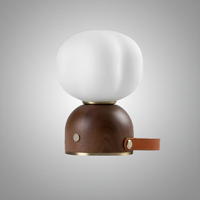 Портативная настольная лампа Mini Cotton Brown со стеклянным плафоном от Vinsa Портативная настольная лампа Mini Cotton Brown со стеклянным плафоном от Vinsa