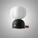 Портативная настольная лампа Mini Cotton Black со стеклянным плафоном от Vinsa