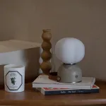 Портативная настольная лампа Mini Cotton Grey со стеклянным плафоном от Vinsa