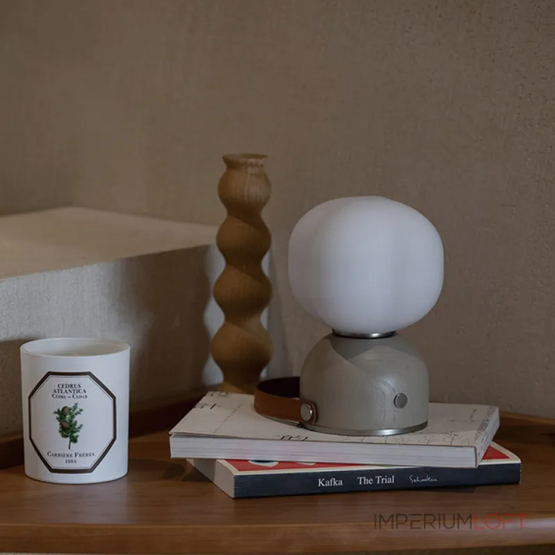 Портативная настольная лампа Mini Cotton Grey со стеклянным плафоном от Vinsa