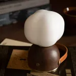 Портативная настольная лампа Mini Cotton Brown со стеклянным плафоном от Vinsa