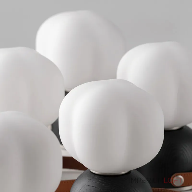 Портативная настольная лампа Mini Cotton Brown со стеклянным плафоном от Vinsa Портативная настольная лампа Mini Cotton Brown со стеклянным плафоном от Vinsa